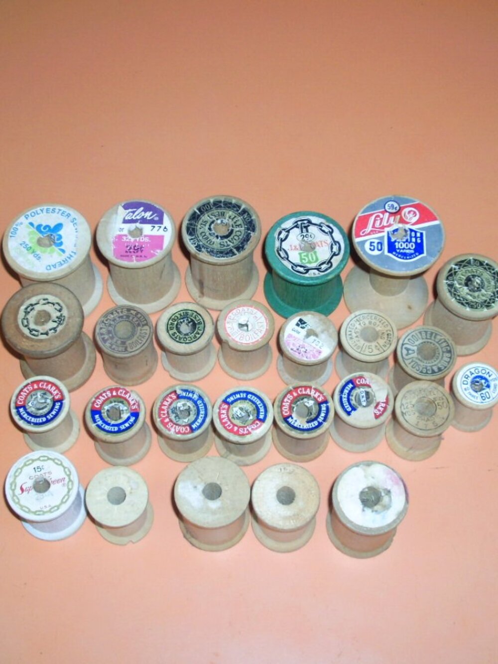 26 Vintage Wooden Thread Spools for Collectors and Crafters